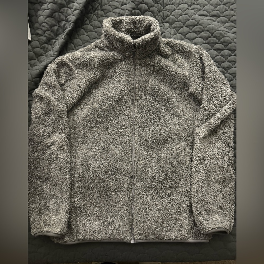 Uniqlo Fluffy Yarn Fleece Full Zip Jacket - Gray - Size Small